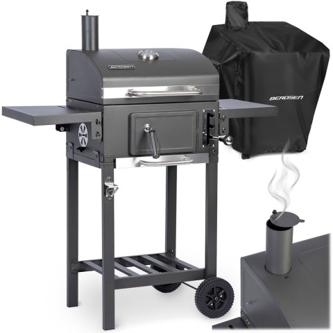 GRILL WĘGLOWY Z POKROWCEM BERDSEN BD-892 CZARNY