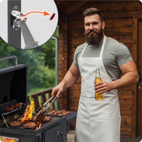 GRILL WĘGLOWY Z POKROWCEM BERDSEN BD-892 CZARNY