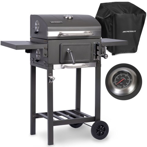GRILL WĘGLOWY Z POKROWCEM BERDSEN BD-892 CZARNY