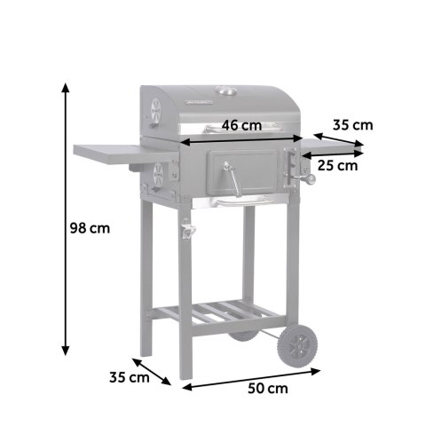 GRILL WĘGLOWY Z POKROWCEM BERDSEN BD-892 CZARNY