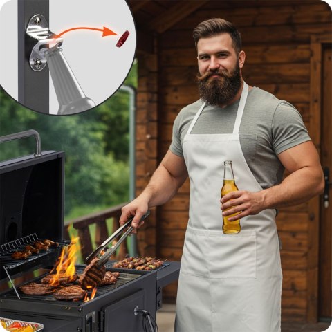 GRILL WĘGLOWY Z POKROWCEM BERDSEN BD-892 CZARNY