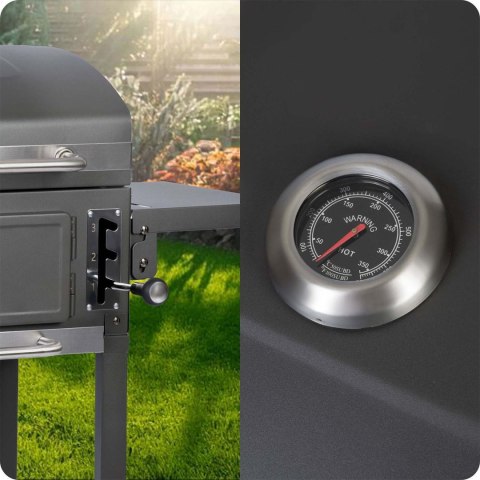 GRILL WĘGLOWY Z POKROWCEM BERDSEN BD-892 CZARNY