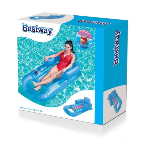 DMUCHANY MATERAC, FOTEL, LEŻAK 161 X 84 CM BESTWAY 43028 NIEBIESKI