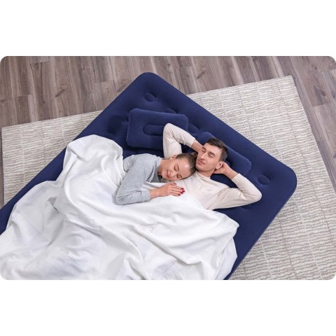 MATERAC DMUCHANY 203X152X22 CM Z POMPKĄ TŁOKOWĄ BESTWAY 67374