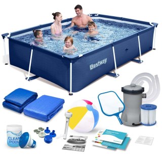 BASEN OGRODOWY STELAŻOWY 259X170X61 CM ZESTAW 15W1 BESTWAY 56403N