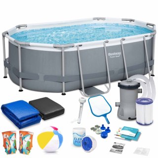 BASEN OGRODOWY STELAŻOWY 305 X 200 X 84 CM 17W1 BESTWAY 5614A + MASZYNKA DO BANIEK GRATIS