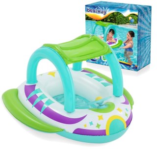 PONTON PLAŻOWY DO PŁYWANIA Z DASZKIEM 107 X 112 CM BESTWAY 34149