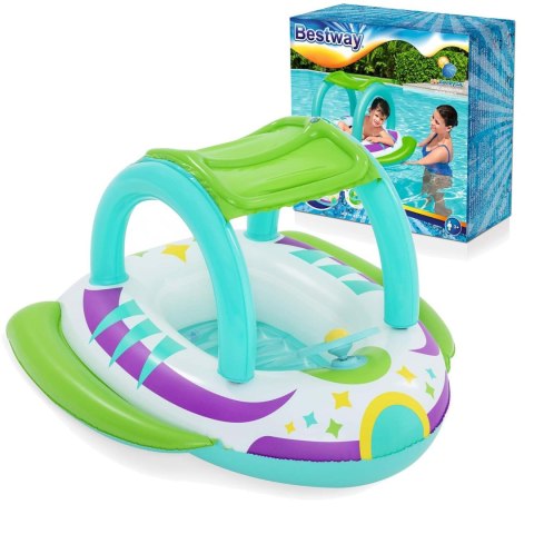 PONTON PLAŻOWY DO PŁYWANIA Z DASZKIEM 107 X 112 CM BESTWAY 34149