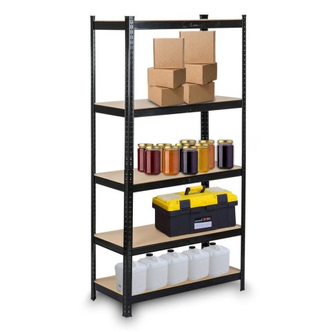 REGAŁ METALOWY MAGAZYNOWY 180 X 90 X 40 CM HUMBERG HR-813 CZARNY