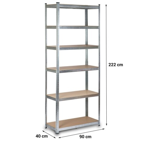 REGAŁ METALOWY MAGAZYNOWY 222 X 90 X 40 CM HUMBERG HR-814