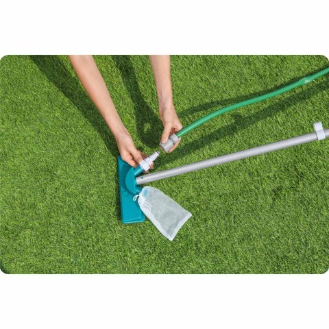 ZESTAW DO CZYSZCZENIA BASENU KIJ 167CM + ODKURZACZ + SIATKA BESTWAY 58013