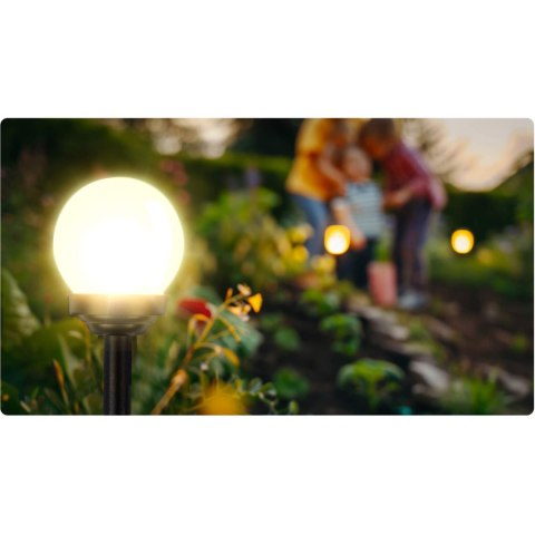 LAMPKA SOLARNA BIAŁA KULA 4SZT ILUMEN LS-102