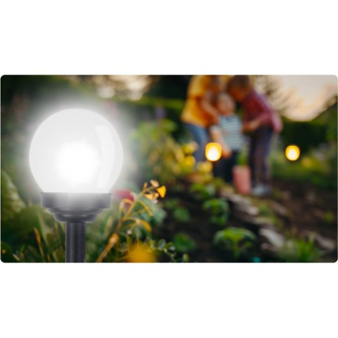 LAMPKA SOLARNA BIAŁA KULA 4SZT ILUMEN LS-102