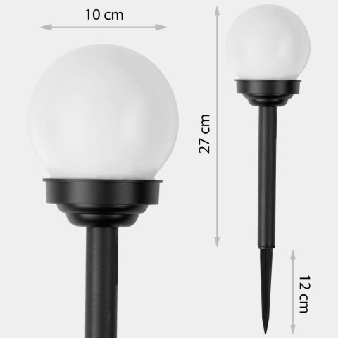 LAMPKA SOLARNA BIAŁA KULA 4SZT ILUMEN LS-102