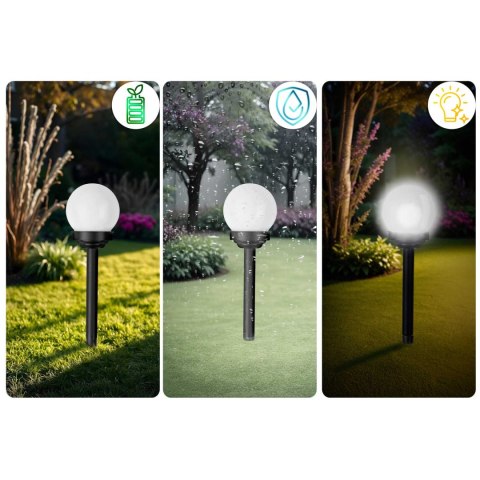 LAMPKA SOLARNA BIAŁA KULA 4SZT ILUMEN LS-102