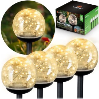 LAMPKA SOLARNA PRZEŹROCZYSTA KULA 4SZT ILUMEN LS-103