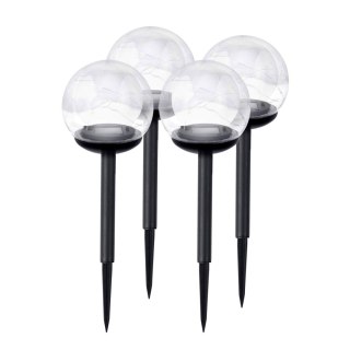 LAMPKA SOLARNA PRZEŹROCZYSTA KULA 4SZT ILUMEN LS-103