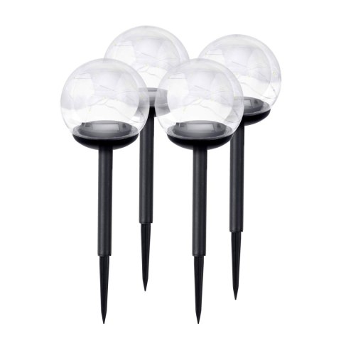 LAMPKA SOLARNA PRZEŹROCZYSTA KULA 4SZT ILUMEN LS-103