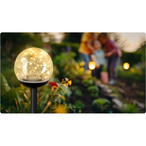LAMPKA SOLARNA PRZEŹROCZYSTA KULA 4SZT ILUMEN LS-103