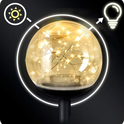 LAMPKA SOLARNA PRZEŹROCZYSTA KULA 4SZT ILUMEN LS-103