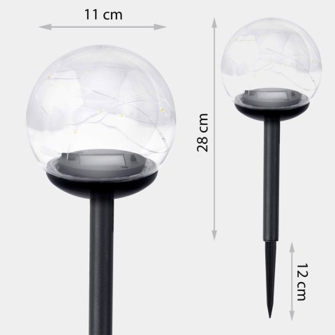 LAMPKA SOLARNA PRZEŹROCZYSTA KULA 4SZT ILUMEN LS-103
