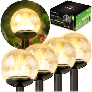 LAMPKA SOLARNA PRZEŹROCZYSTA KULA 4SZT ILUMEN LS-103