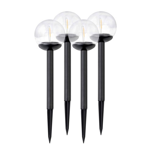 LAMPKA SOLARNA PRZEŹROCZYSTA KULA 4SZT ILUMEN LS-103