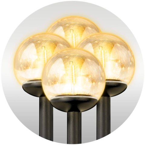LAMPKA SOLARNA PRZEŹROCZYSTA KULA 4SZT ILUMEN LS-103