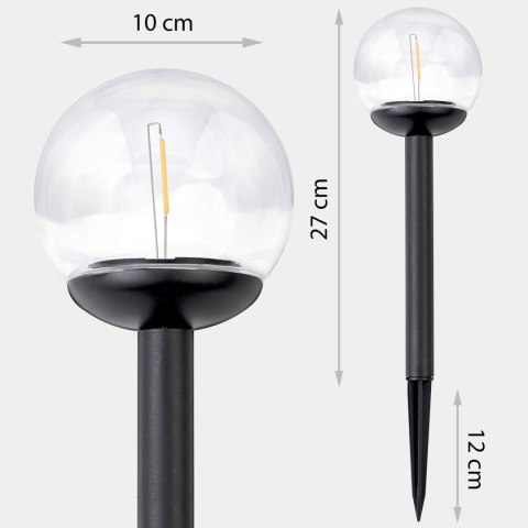 LAMPKA SOLARNA PRZEŹROCZYSTA KULA 4SZT ILUMEN LS-103