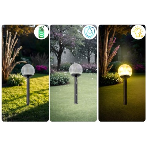 LAMPKA SOLARNA PRZEŹROCZYSTA KULA 4SZT ILUMEN LS-103