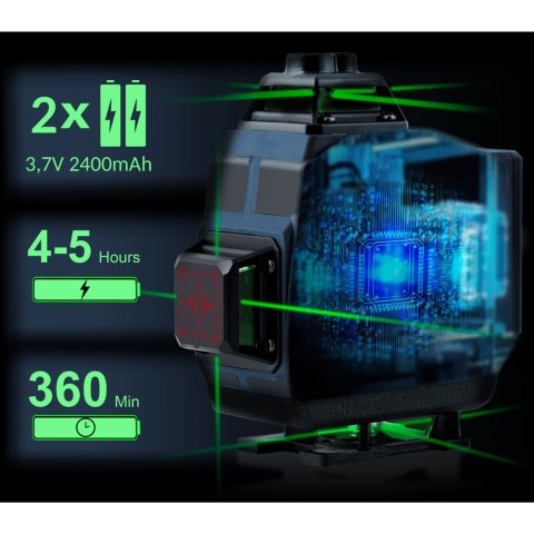 LASER KRZYŻOWY W WALIZCE + AKCESORIA HUMBERG HM-170