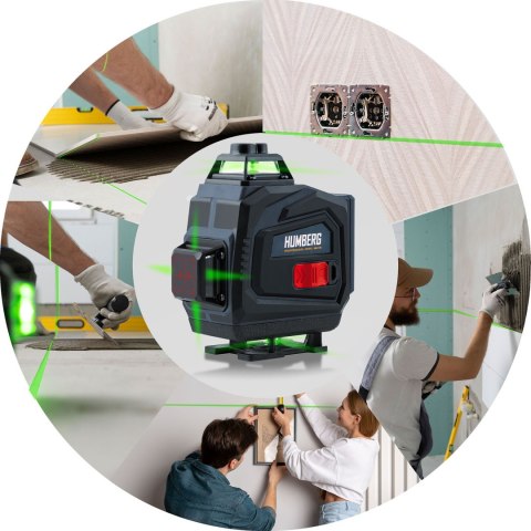 LASER KRZYŻOWY W WALIZCE + AKCESORIA HUMBERG HM-170