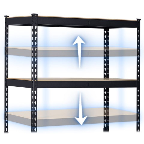 REGAŁ METALOWY MAGAZYNOWY 183 X 90 X 45 CM HUMBERG HR-700 CZARNY