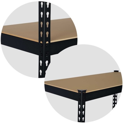 REGAŁ METALOWY MAGAZYNOWY 183 X 90 X 45 CM HUMBERG HR-700 CZARNY