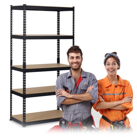 REGAŁ METALOWY MAGAZYNOWY 183 X 90 X 45 CM HUMBERG HR-700 CZARNY