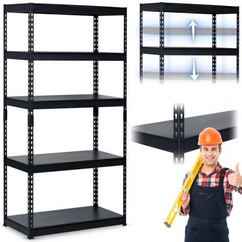 REGAŁ METALOWY MAGAZYNOWY 183 X 90 X 45 CM HUMBERG HR-700 CZARNY