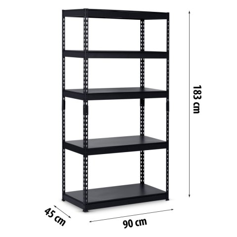 REGAŁ METALOWY MAGAZYNOWY 183 X 90 X 45 CM HUMBERG HR-700 CZARNY