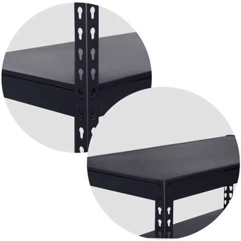 REGAŁ METALOWY MAGAZYNOWY 183 X 90 X 45 CM HUMBERG HR-700 CZARNY