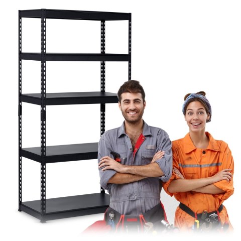 REGAŁ METALOWY MAGAZYNOWY 183 X 90 X 45 CM HUMBERG HR-700 CZARNY