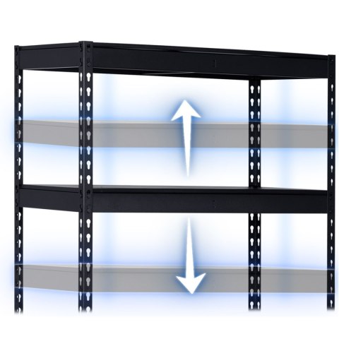 REGAŁ METALOWY MAGAZYNOWY 183 X 90 X 45 CM HUMBERG HR-700 CZARNY