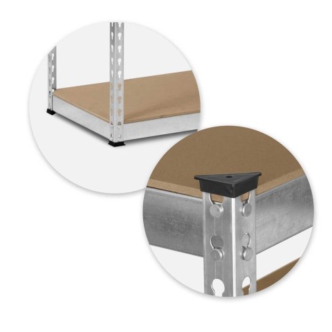 REGAŁ METALOWY MAGAZYNOWY 183 X 90 X 45 CM HUMBERG HR-700 SREBRNY
