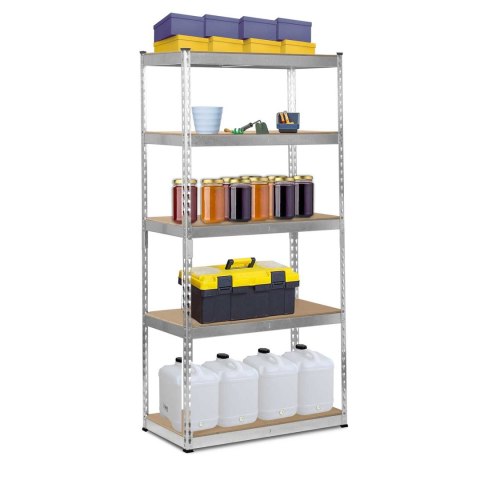 REGAŁ METALOWY MAGAZYNOWY 183 X 90 X 45 CM HUMBERG HR-700 SREBRNY