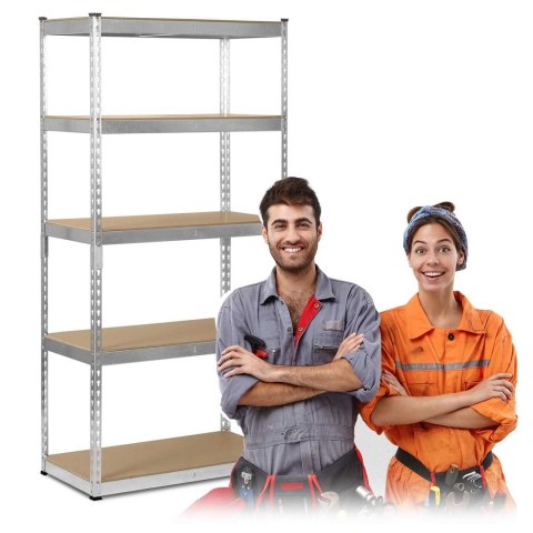 REGAŁ METALOWY MAGAZYNOWY 183 X 90 X 45 CM HUMBERG HR-700 SREBRNY