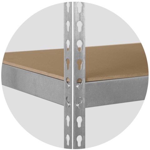 REGAŁ METALOWY MAGAZYNOWY 183 X 90 X 45 CM HUMBERG HR-700 SREBRNY