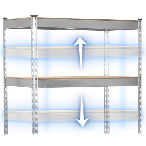 REGAŁ METALOWY MAGAZYNOWY 183 X 90 X 45 CM HUMBERG HR-700 SREBRNY