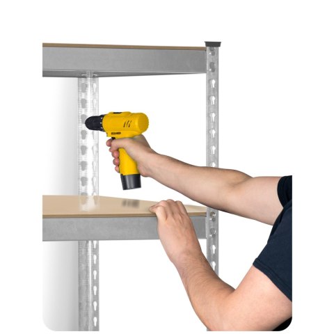 REGAŁ METALOWY MAGAZYNOWY 183 X 90 X 45 CM HUMBERG HR-700 SREBRNY