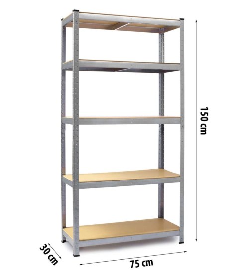 REGAŁ METALOWY MAGAZYNOWY ZESTAW 2 SZT 150 X 75 X 30 CM HUMBERG HR-810