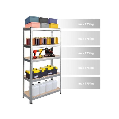 REGAŁ METALOWY MAGAZYNOWY ZESTAW 2 SZT 180 X 90 X 40 CM HUMBERG HR-812