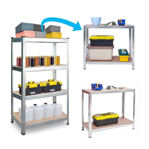 REGAŁ METALOWY MAGAZYNOWY ZESTAW 2 SZT 180 X 90 X 40 CM HUMBERG HR-812