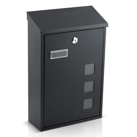 SKRZYNKA NA LISTY 39X25,5X12 CM CZARNA HM-864